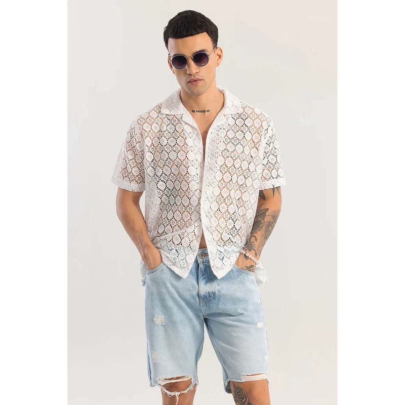 Snitch Giulietta White Crochet Shirt (S)