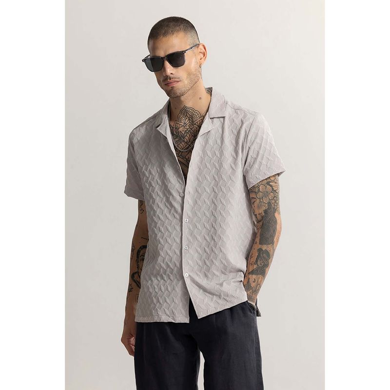 Snitch Cross Diamond Textured Grey Shirt (M)