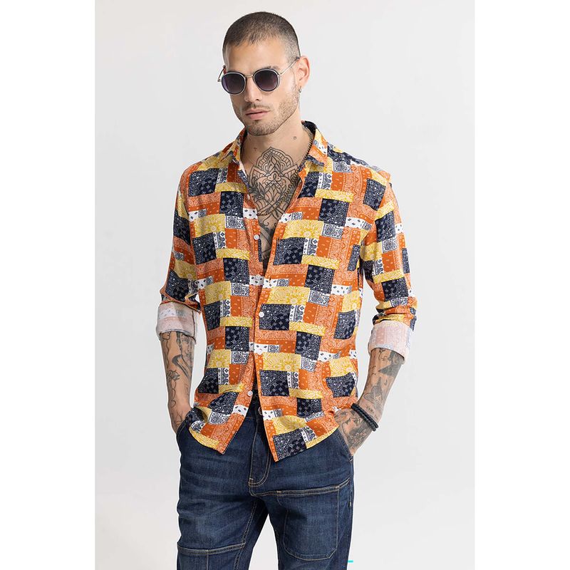 Snitch Multi Mosaic Motif Multi-Color Shirt (S)