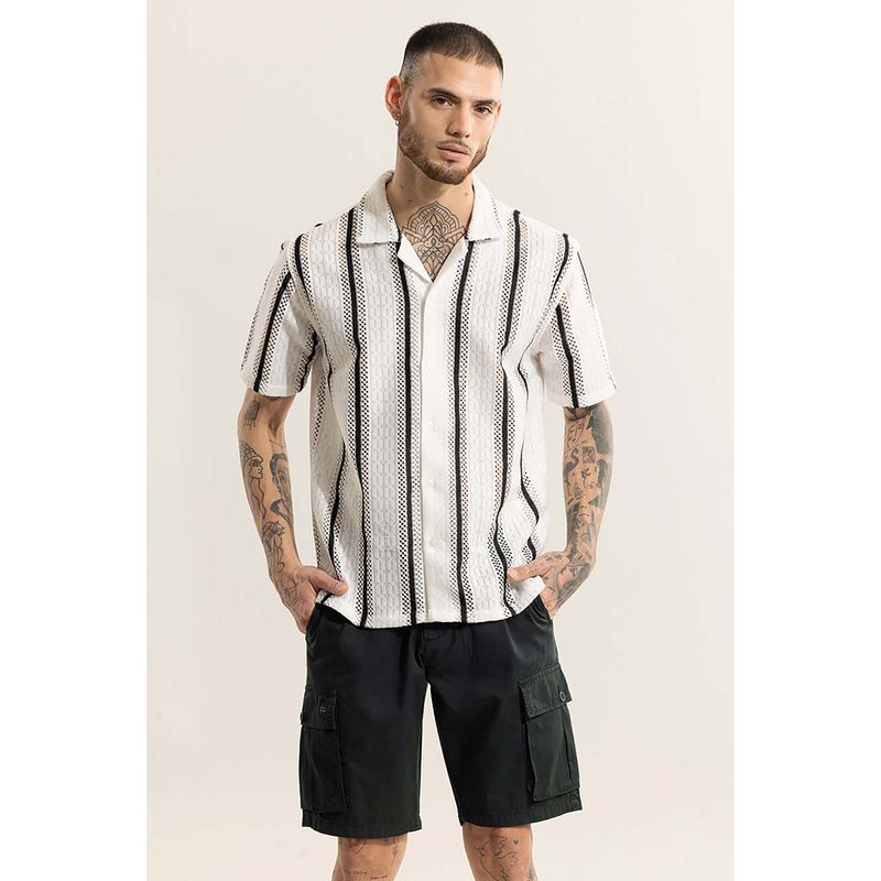 Snitch VertiStitch White Crochet Shirt (S)