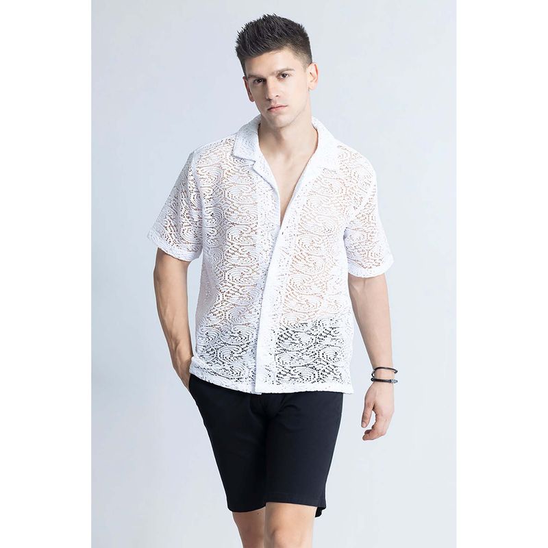 Snitch Dual Fusion White Crochet Shirt (M)