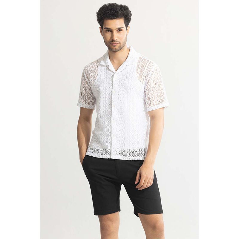 Snitch Tailored Vision White Crochet Shirt (L)