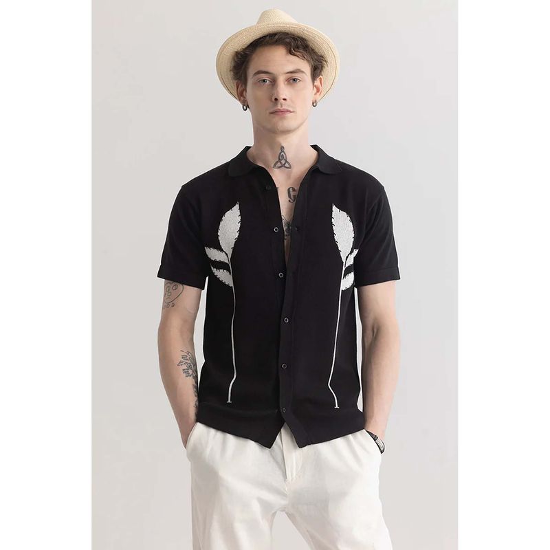 Snitch Plumaleaf Black Knitted Shirt (XL)