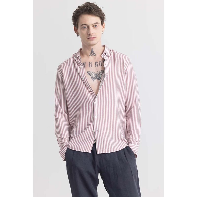 Snitch Stripehaven Mauve Stripe Shirt (M)