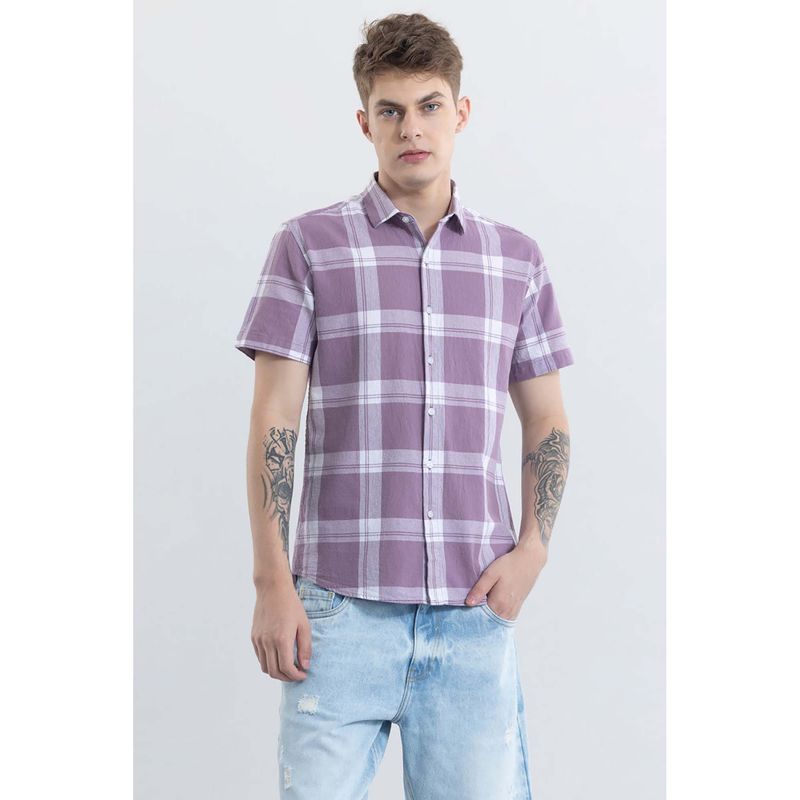 Snitch Delfina Purple Checks Shirt (L)
