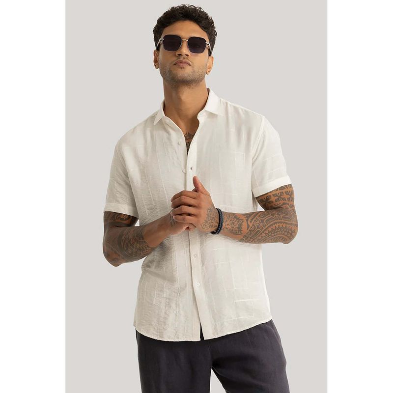 Snitch Francesca Off White Embroidered Shirt (2XL)