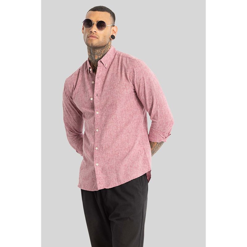 Snitch Pink Linen Blend Shirt (2XL)
