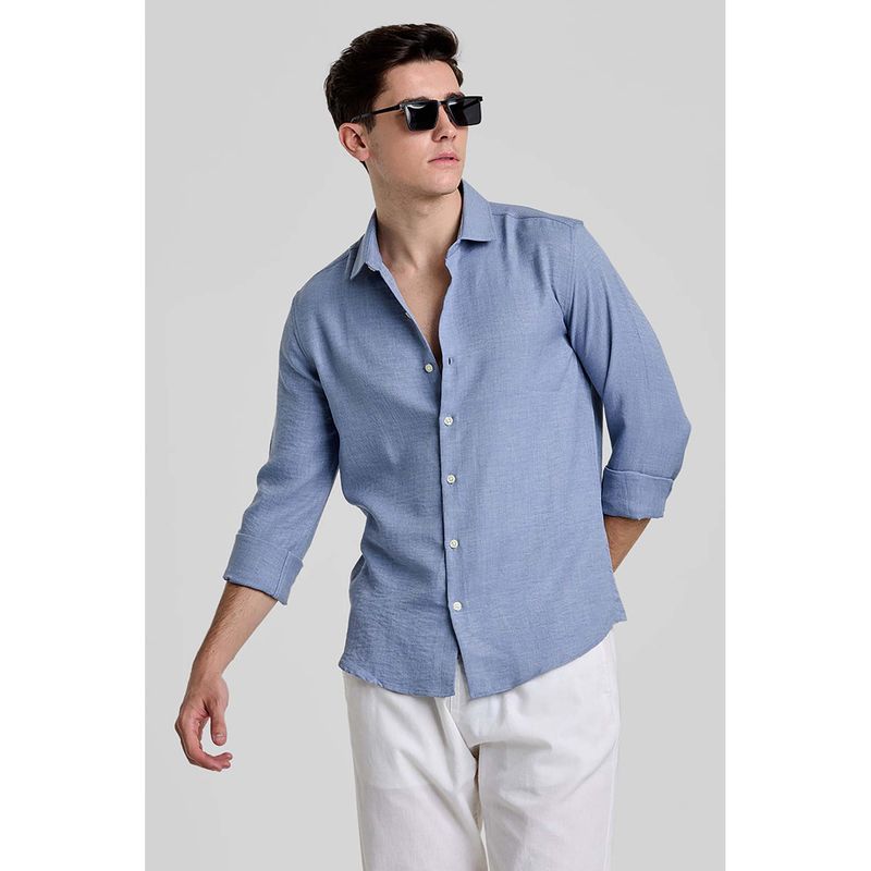 Snitch Blue Slim Fit Shirt (2XL)