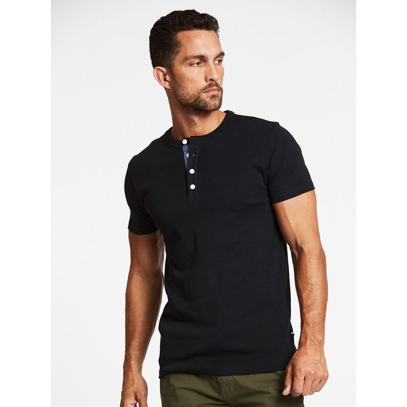 LINDBERGH Red Striped Henley Neck T Shirt (S)