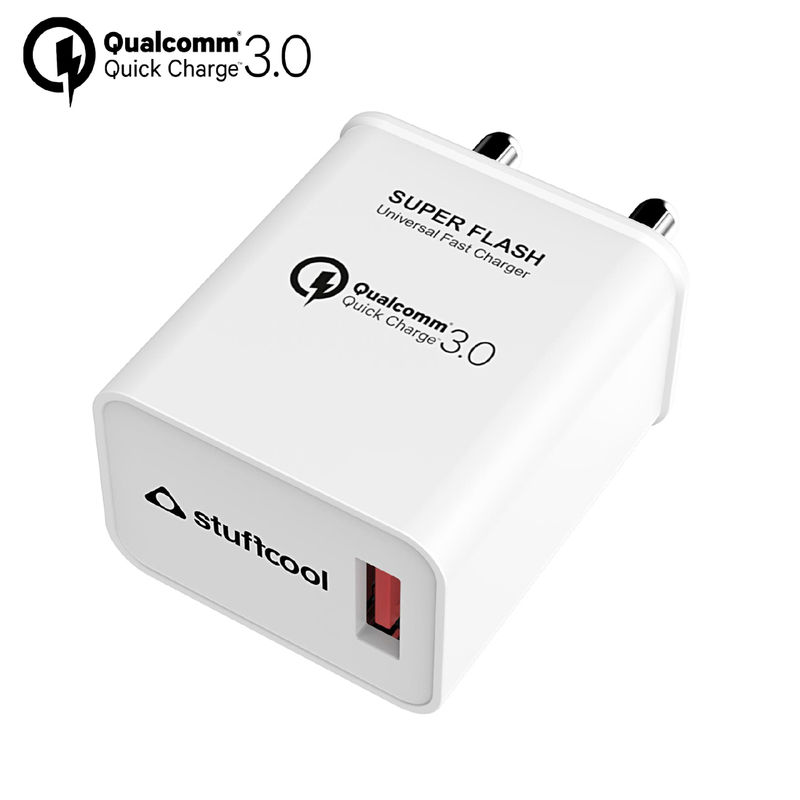 Stuffcool Super Flash 18w Qualcomm Qc 3.0 Quick Charge Super fast, Dash, Afc Charger Adapter   White