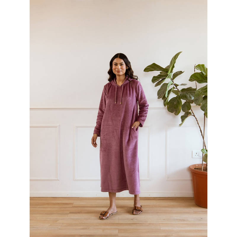 FEATHERS CLOSET Purple Super Soft Hoodie Dress (2XL)
