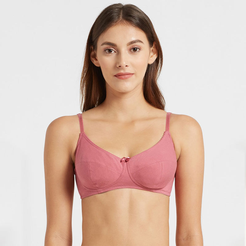 Jockey 1615 Women Wirefree Non Padded Medium Coverage Everyday Bra - Rose Wine (36B)