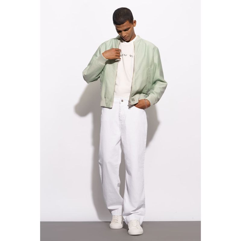 FREAKINS Men's White Straight Fit Jeans (38)