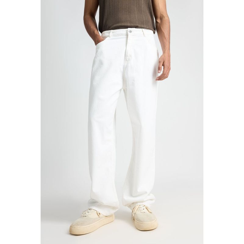 FREAKINS Timeless White Straight Fit Men's Jeans (38)