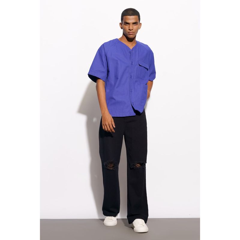 FREAKINS Black Distressed Men's Wide Jeans (26)