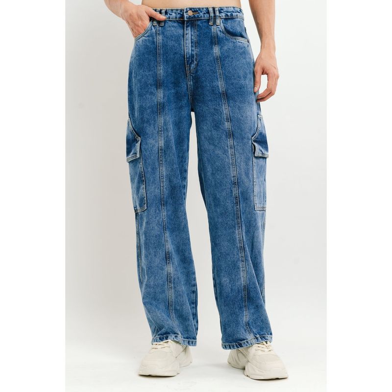 FREAKINS Men's Flap Play Cargo Style Jeans (34)