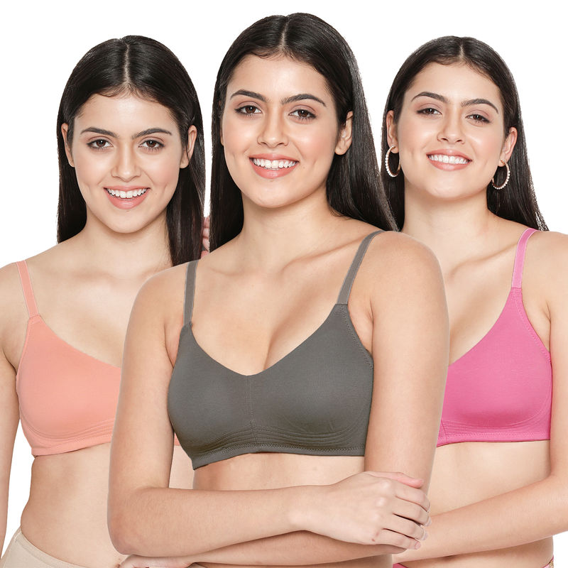 Susie by Shyaway Wirefree Full Coverage Bottom Encircled Non-Padded Bra- (Pack of 3) (30C)