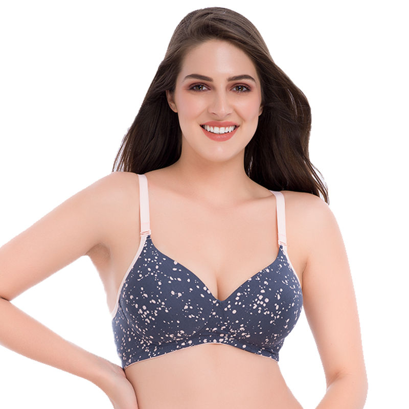 Groversons Paris Beauty Full Coverage Floral Print Padded Bra - Grey (38B)