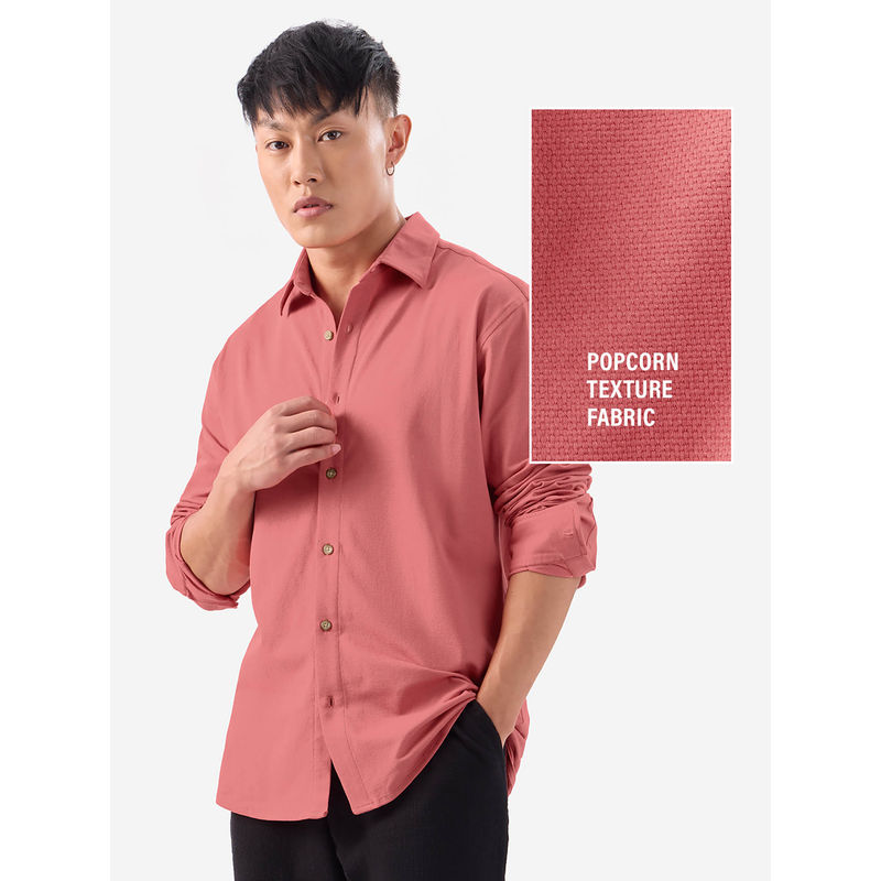 The Souled Store Pink Sand Men's Solid Shirt (2XL)