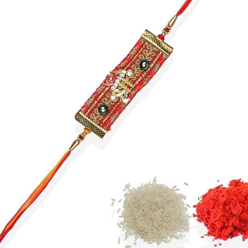 Buy Accessher Religious Delicate Sri Inscribed Rakhi with Multicolour ...