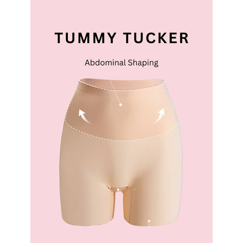 WomanLikeU Beige High Waist Tummy Shaper Shorts (M)