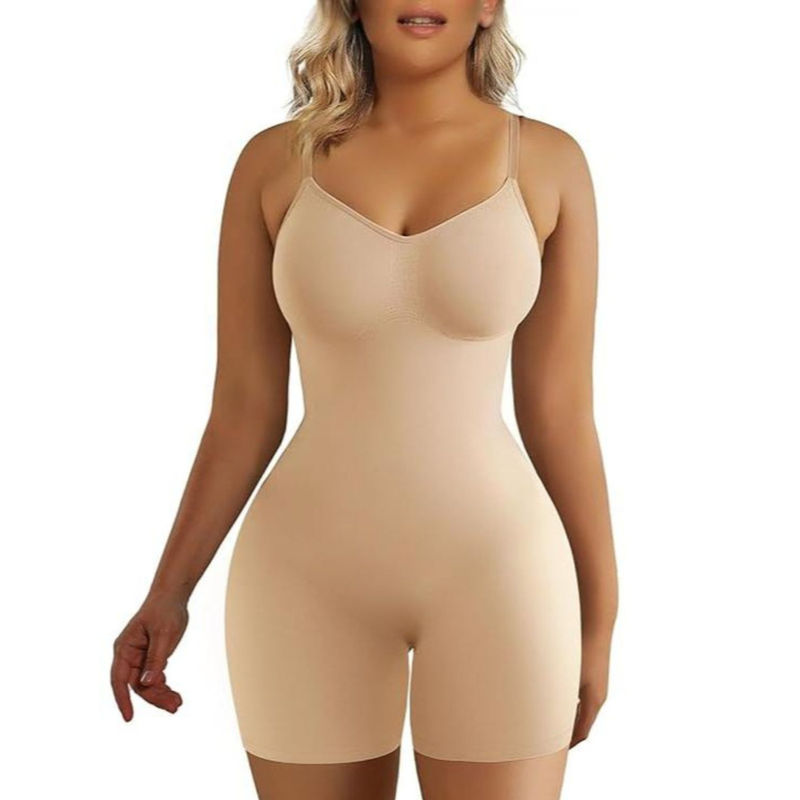 WomanLikeU Beige Shapewear Bodysuit (S)