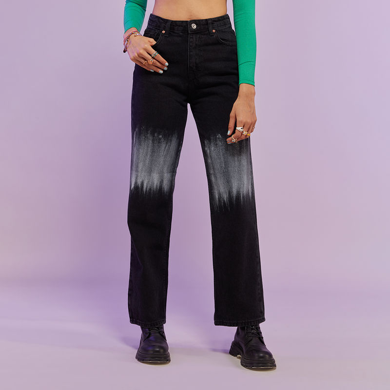 MIXT by Nykaa Fashion Black Colorblock High Waisted Denims (26)