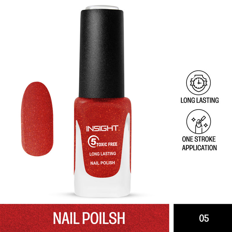 Insight Cosmetics 5 Toxic Free long lasting Nail Polish - Crystal shade 5