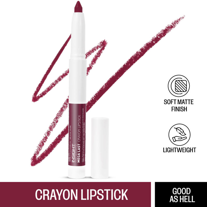 Insight Cosmetics Mega Last Crayon Lipstick, Soft Matte Finish, Non Transfer - Good As Hell