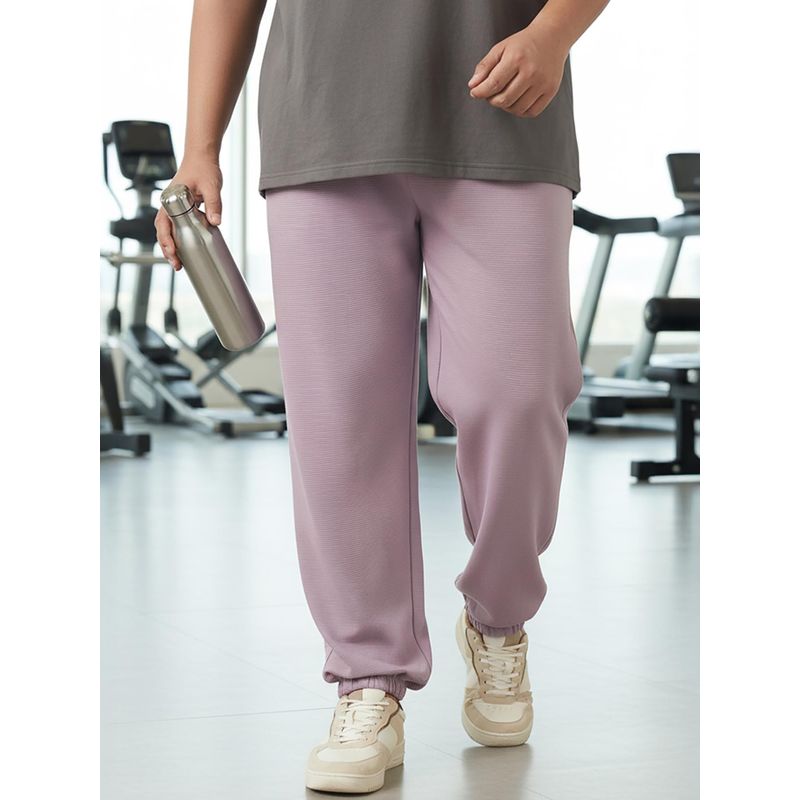 Bewakoof Heavy Duty 1.0 Men's Purple Plus Size Textured Joggers (3XL)