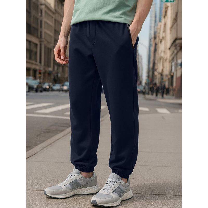 Bewakoof Men's Navy Blue Oversized Joggers (2XL)