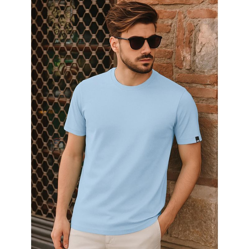 Bewakoof Men's Sky Blue T-shirt (S)