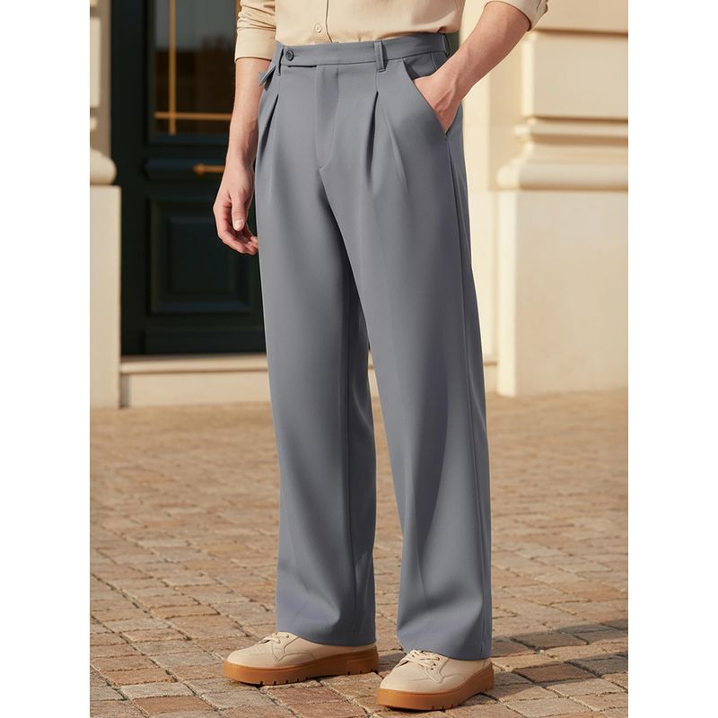 Bewakoof Men's Light Grey Loose Fit Korean Pants (30)
