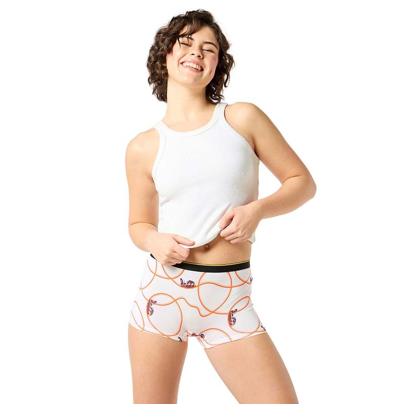 Bummer Womens Printed Micro Modal Boyshorts Panties Ultra Soft Underwear (M)