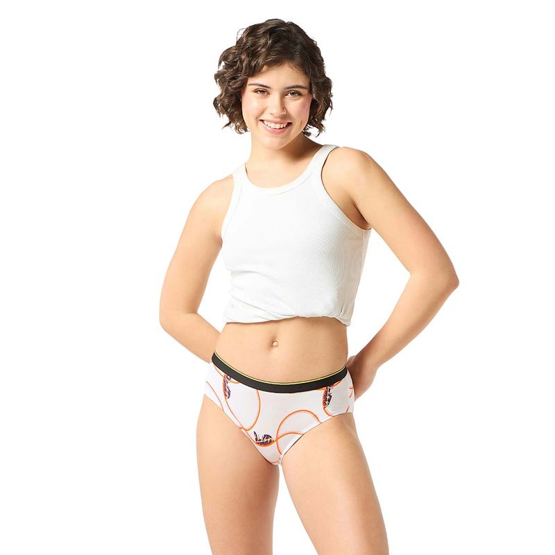 Bummer Womens Printed Micro Modal Hipsters Panties Ultra Soft Underwear (L)