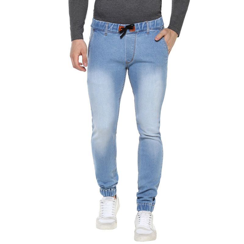 Urbano Fashion Men Light Blue Slim Fit Stretch Jogger Jeans (38)