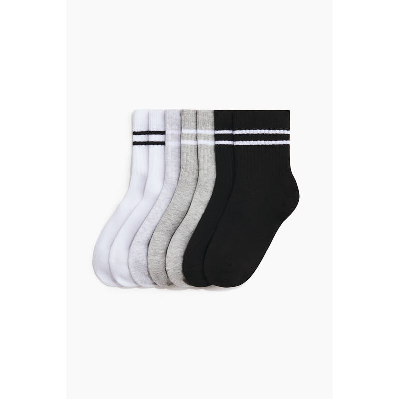 H&M Boys Black 7-Pack Sports Socks (7.5-9)