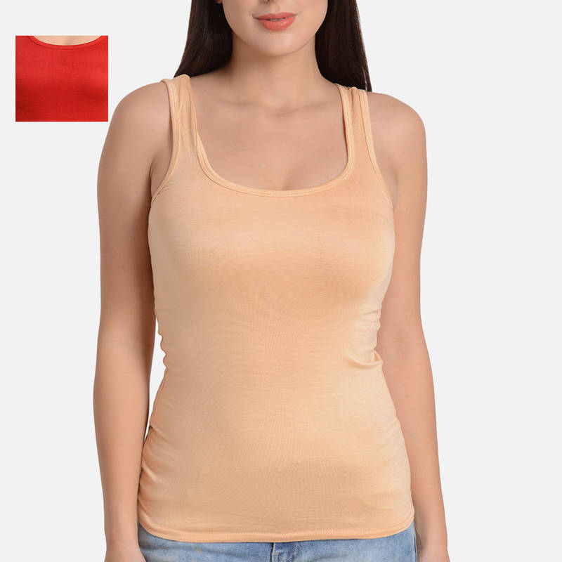 Mod & Shy Pack Of 2 Solid Camisole - Multi-Color (M)