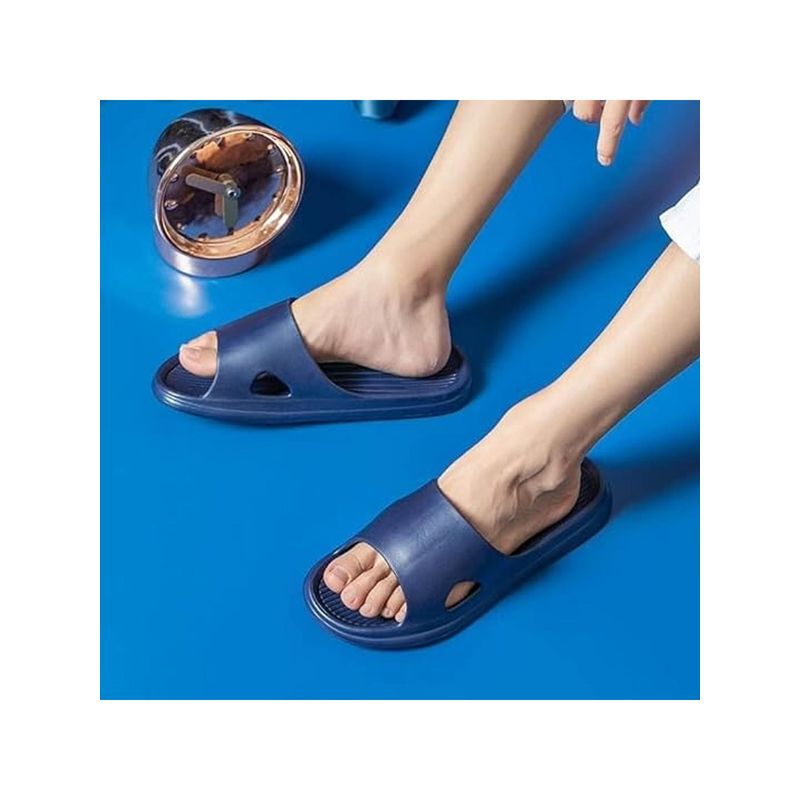 Drunken Men Fashion Non Slip Outdoor Navy Blue Sliders (EURO 45)