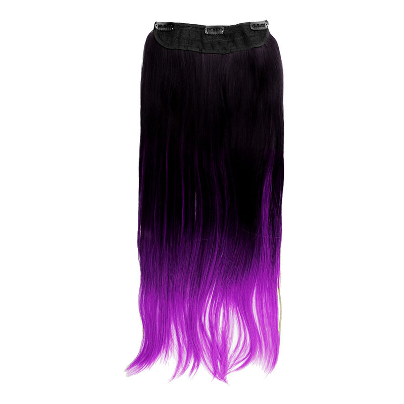DevaLook Hair Extensions Natural Black To Purple Long Thick One Piece Half  Head Straight Ombre Clip In Hair Extensions Col Natural Black To Purple   Amazonin Beauty