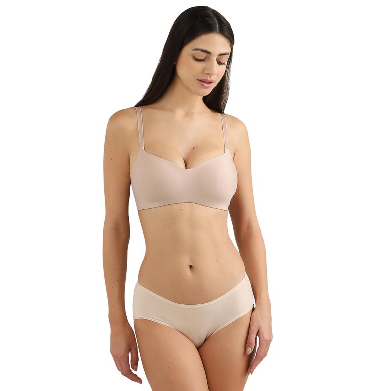 Wacoal Basic Mold Padded Non-Wired 3/4Th Cup Everyday T-Shirt Bra - Beige (34D)