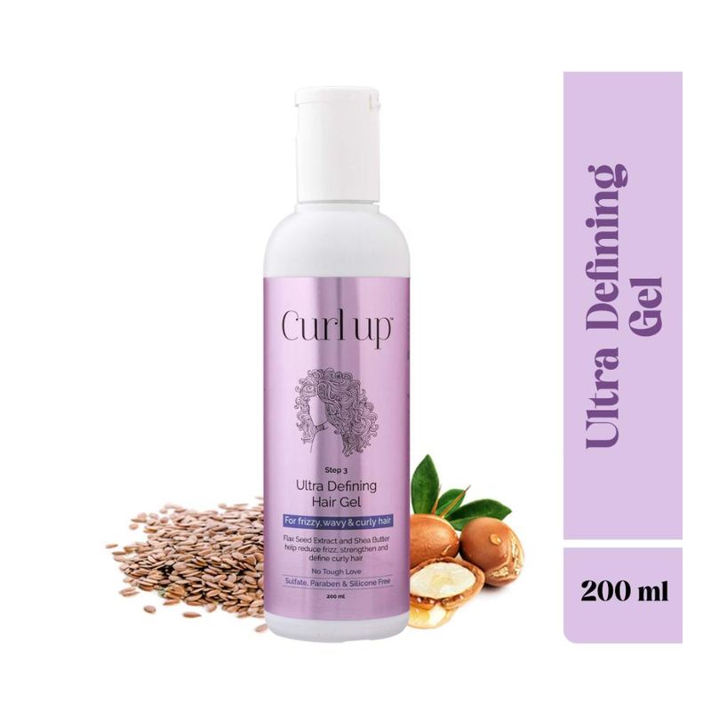 Curl Up Ultra Defining Curly Hair Gel - Strong Hold Flaxseed For Wavy & Curly Hair