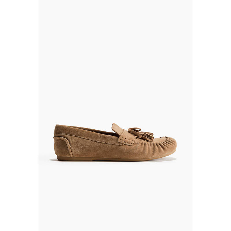 H&M Women Beige Suede Moccasins (UK 2)