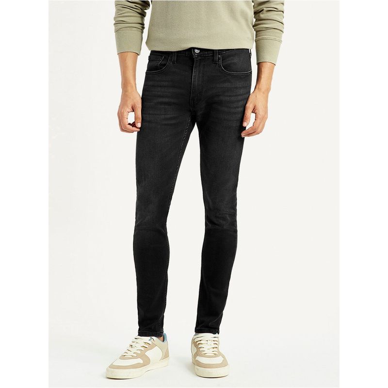 Levi's Black Cotton Blend Button Fly Jeans (38)