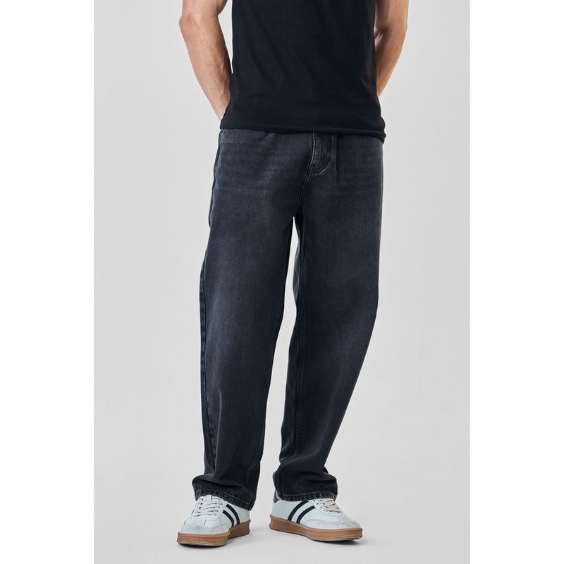 Snitch Grey Cotton Blend Button Fly Jeans (36)