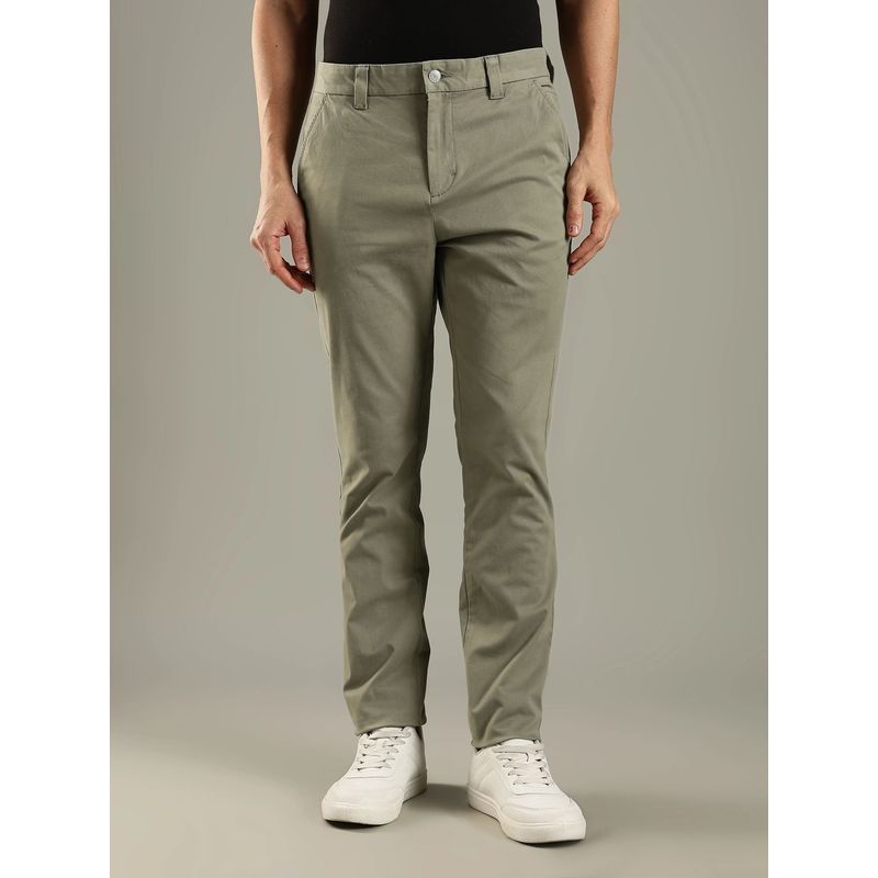 Tommy Hilfiger Olive Cotton Button Fly Trouser (28)