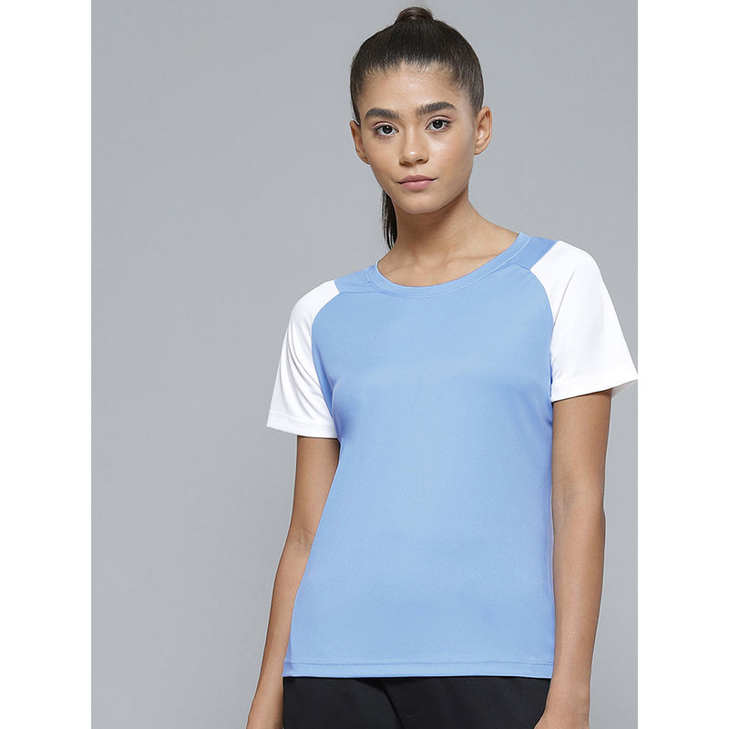 Alcis Women Blue Slim Fit T-shirt (L)