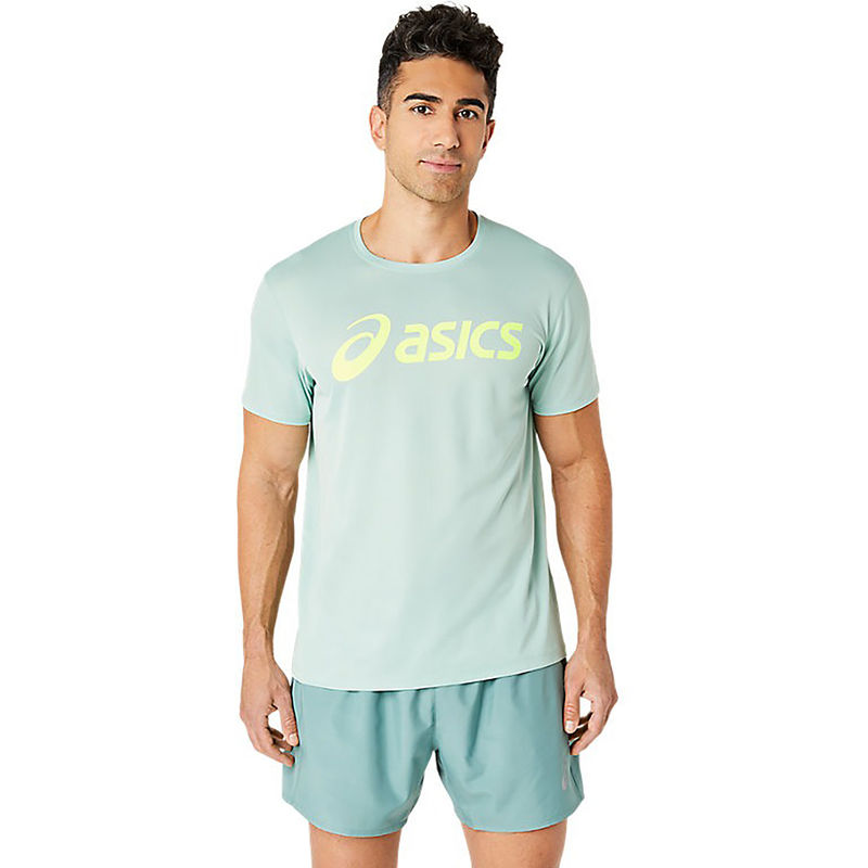 ASICS Activewear Blue Silver Asics Top T-Shirt (L)