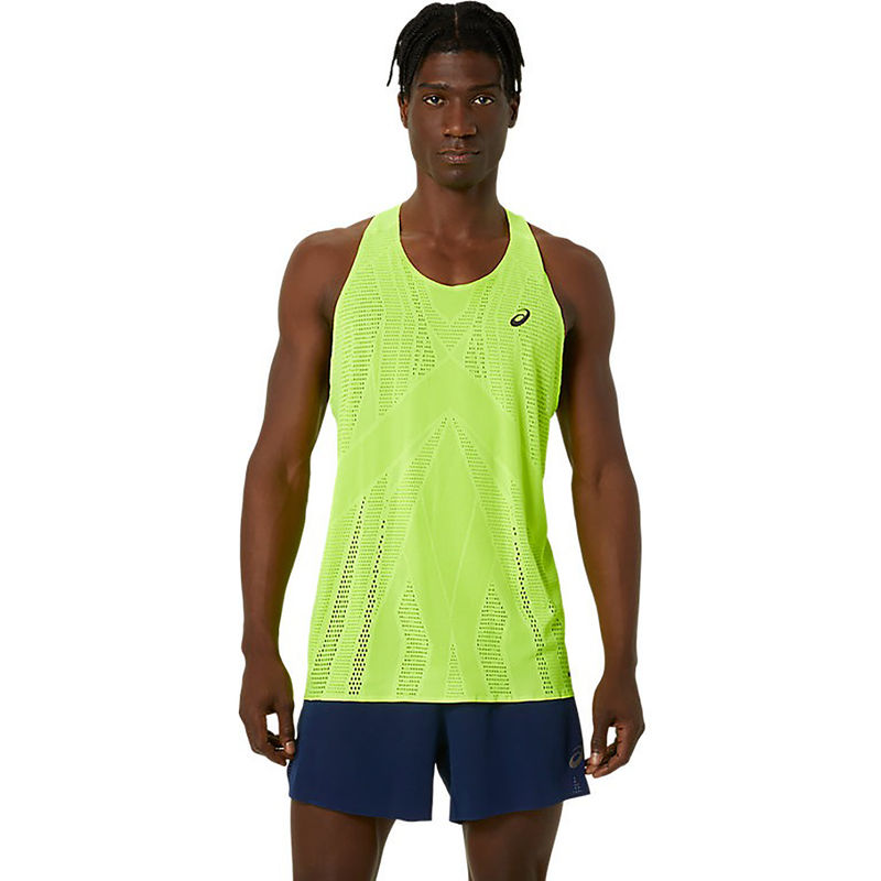 ASICS Activewear Yellow Metarun Singlet Tank (L)