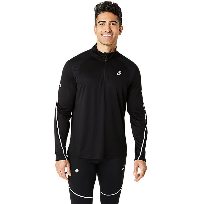Buy ASICS Activewear Black Road Lite-Show 1/2 Zip Top T-Shirt Online